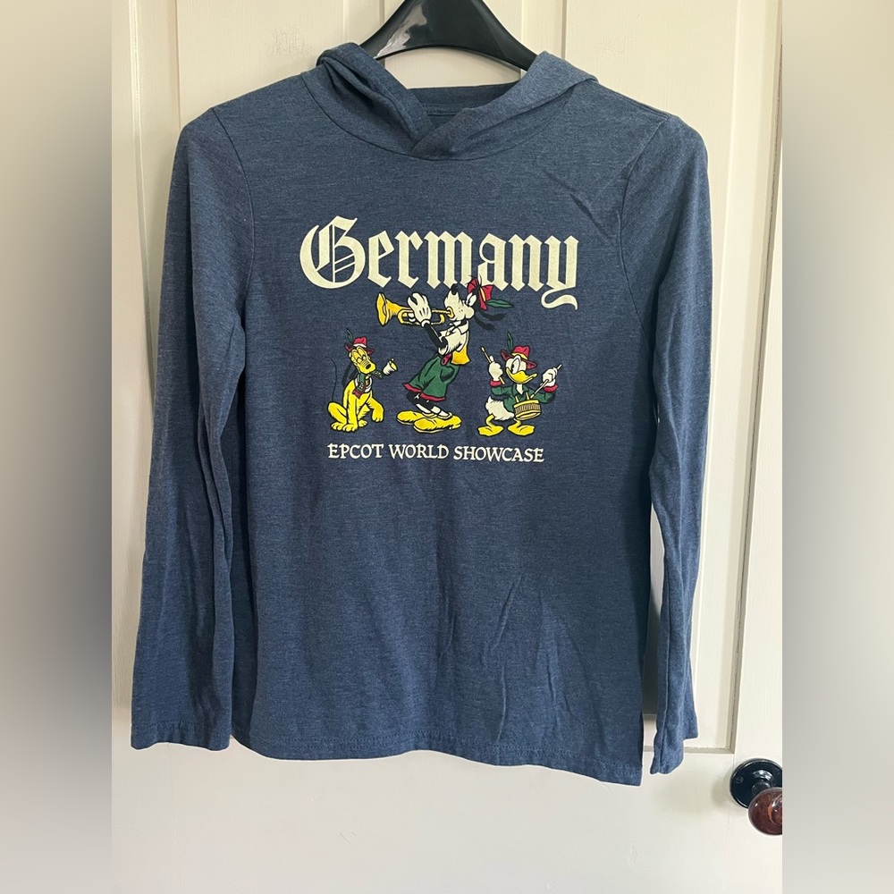 Disney Heather Navy Logo Tee - White Print Youth Large or Adult XS